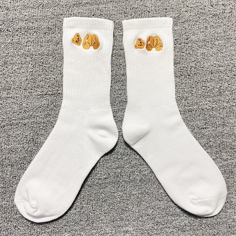 Tide PALM Angels Decapitated Palm Angel Bear Embroidered Cotton Socks Spring And Summer Stockings